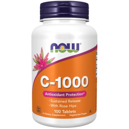 C vitamin 1000 lassabb felszívódású csipkebogyóval 100 tabletta Now Foods