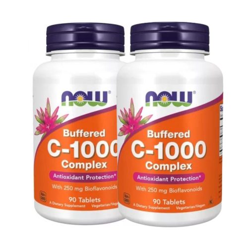NOW Foods C-vitamin 1000 Buffered - gyomorkímélő DUO pack 2x90 tabletta