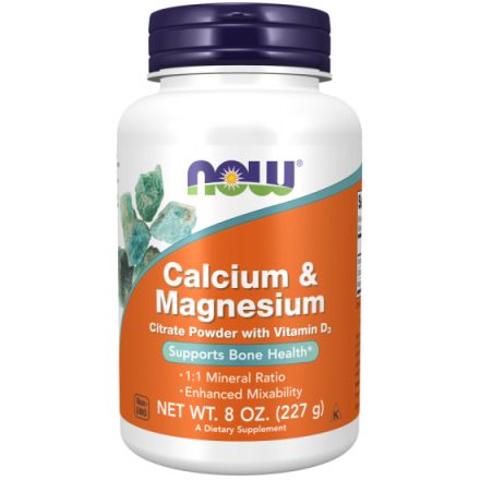 Calcium & Magnesium 227 g citrát por Now Foods