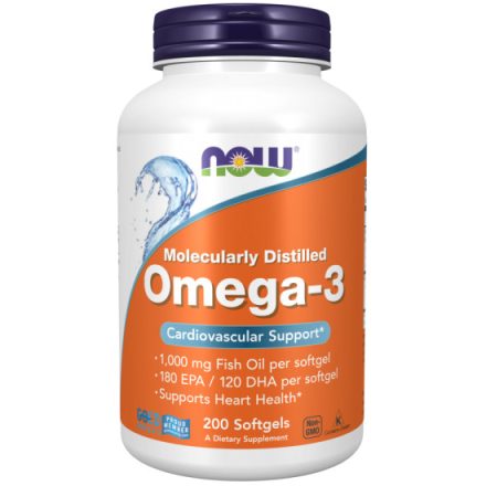 Omega-3 Halolaj Molecularly Distilled 200 Lágykapszula Now Foods
