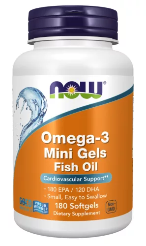 Now Foods Omega 3 Mini Gels 180 softgels Halolaj 