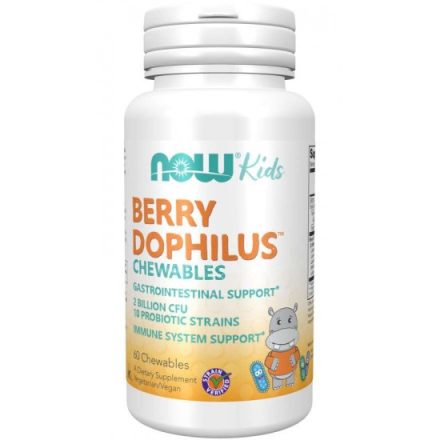 Berry Dophilus gyerek probiotikum 60 rágótabletta erdei gyümölcs Now Foods
