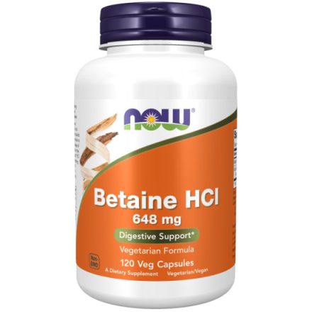 NOW Betaine HCl 648 mg – 120 Veg Capsules