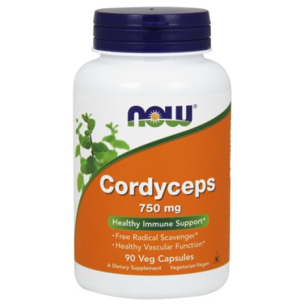Cordyceps 750 mg Hernyó lepkefű gyógygomba 90 kapszula Now Foods
