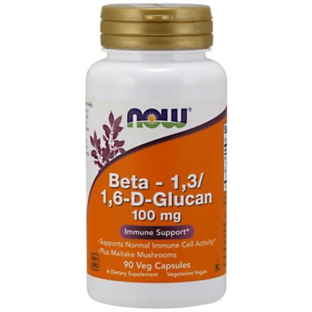 Beta -1,3/1,6-D Glucan 100 mg + Maitake gyógygomba 90 kapszula Béta glukán Now Foods