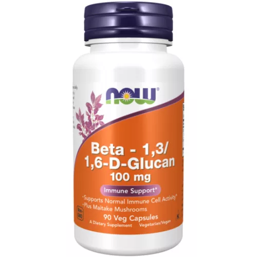 Now Foods Beta -1,3/1,6-D Glucan 100 mg + Maitake gyógygomba 90 db kapszula Béta glukán 