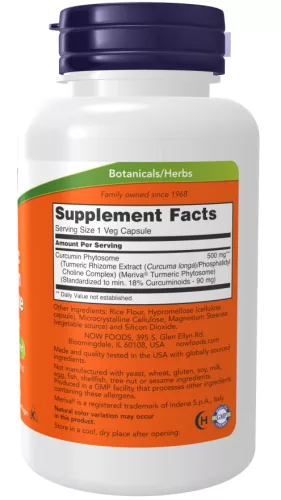 Now Foods Turmeric Curcumin Phytosome Kurkuma 60 db vegán kapszula 