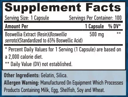 Haya Labs Boswellia 500mg 100 kapszula