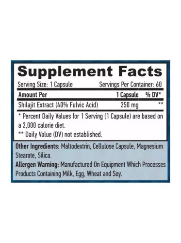 Haya Labs Shilajit 250 mg 60 Vega kapszula