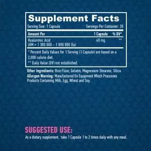 Haya Labs Hyaluronic Acid - Hialuronsav 40 mg 30 kapszula 