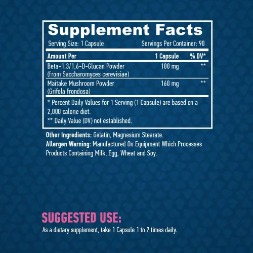 Haya Labs Beta Glucans 100mg + Maitake gyógygomba 90 db kapszula