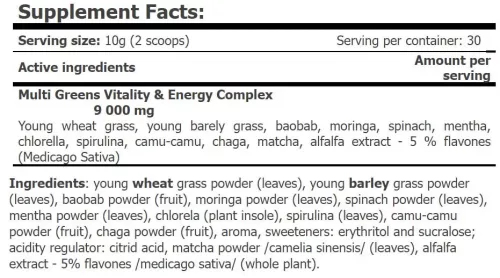 AMIX Nutrition - GreenDay® ProVEGAN MultiGreens Vitality&Energy orange 300g - Superfood por